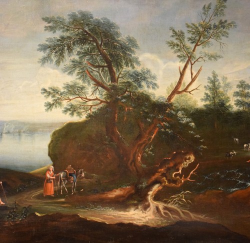 Tableaux et dessins Tableaux XVIIIe siècle - Paysage lacustre - Atelier Antonio Diziani (1737-1797)